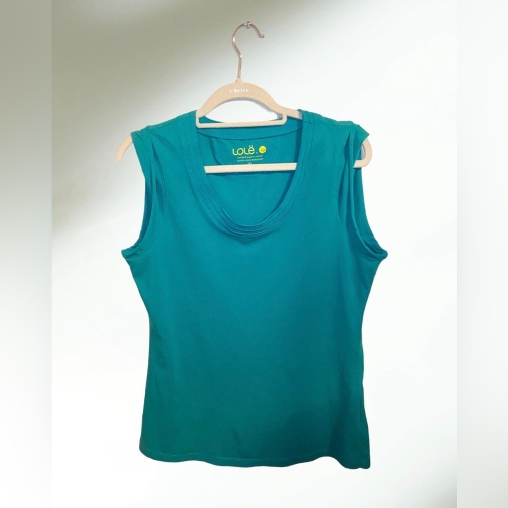Lolë Certified Organic Cotton Tank Top Size X-Large Color Turquoise